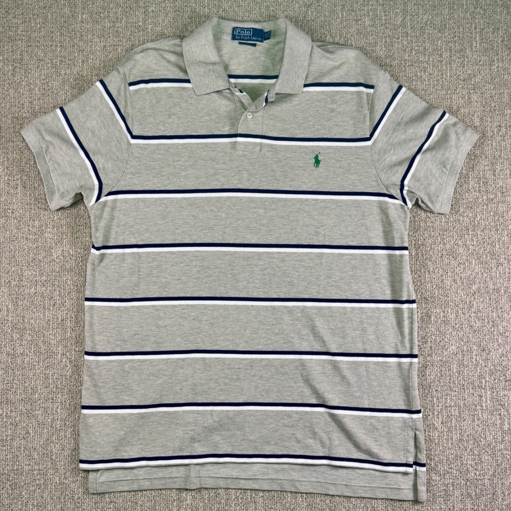Polo Ralph Lauren Vintage Hong Kong Striped Polo Shirt XXL Custom Fit